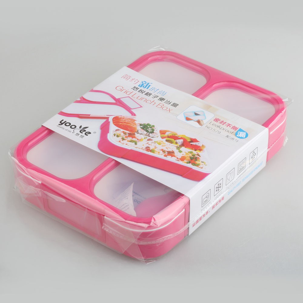 Lunch box / kotak tempat makan sekat 3 sekat leak proof bpa free