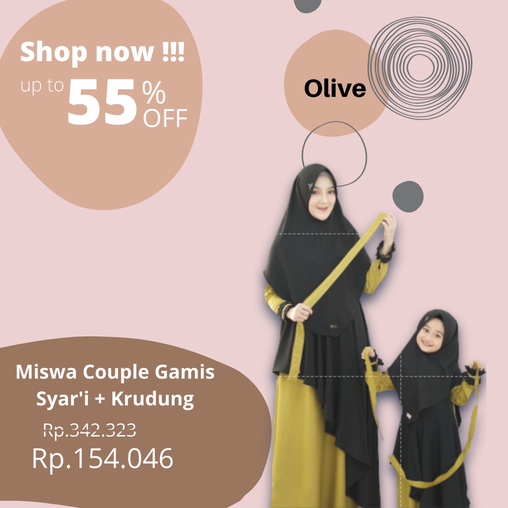 MISWA GAMIS SYAR'I PLUS KERUDUNG COUPLE IBU DAN ANAK