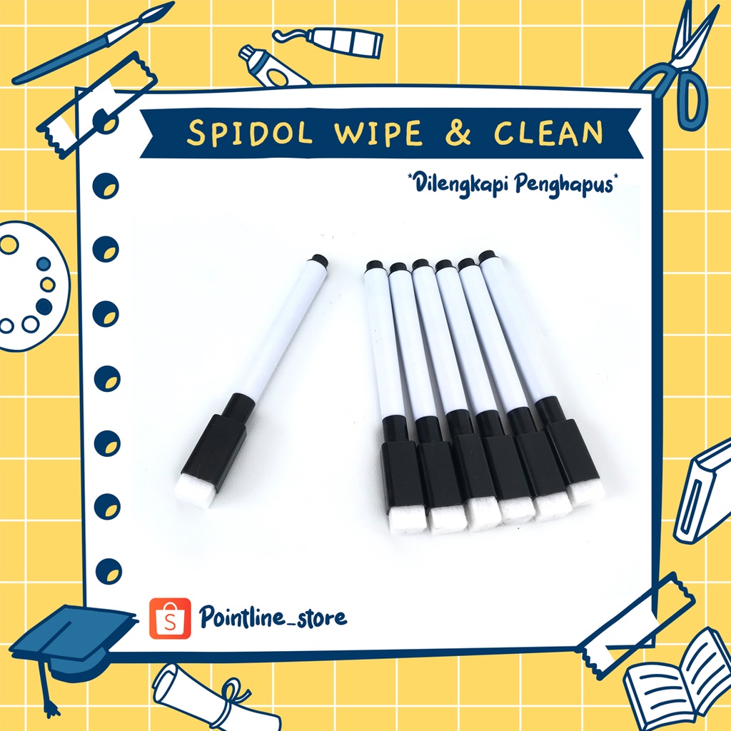

Wipe and Clean Spidol (dilengkapi penghapus)