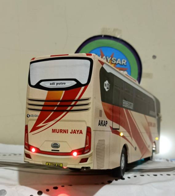 Miniatur Bus bis shd MURNI JAYA plus lampu