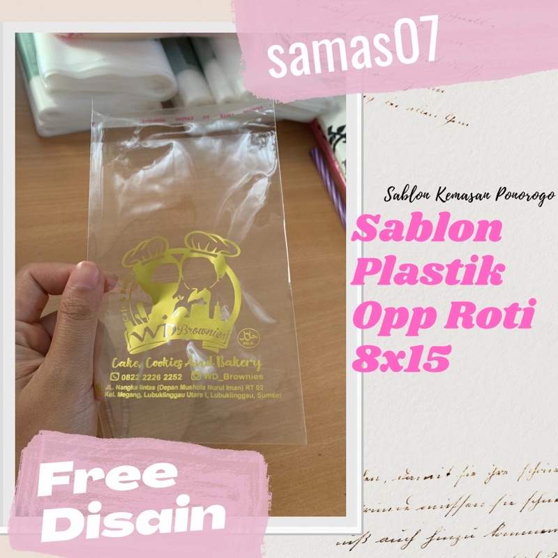 Sablon Plastik Opp 8x15 sablon 1000pcs, Sablon Plastik Opp Roti, Sablon Plastik Kemasan, Sablon Plas