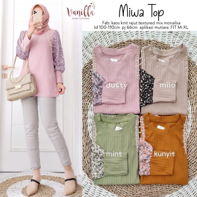 Kaos rajut wanita muslim miwa sisa( kunyit)