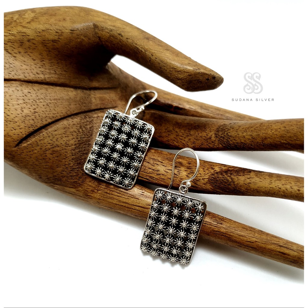 Anting Perak Giwang Liman Kotak Silver 925 Handmade Bali
