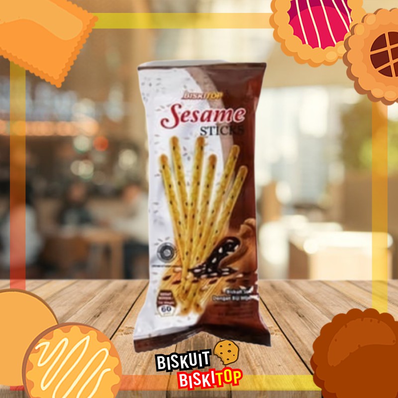 

B. BISKITOP - SESAME STICK 60g Biscuit Rasa Wijen Biskuit Kue Kering Cemilan Dewasa Anak Enak Renyah