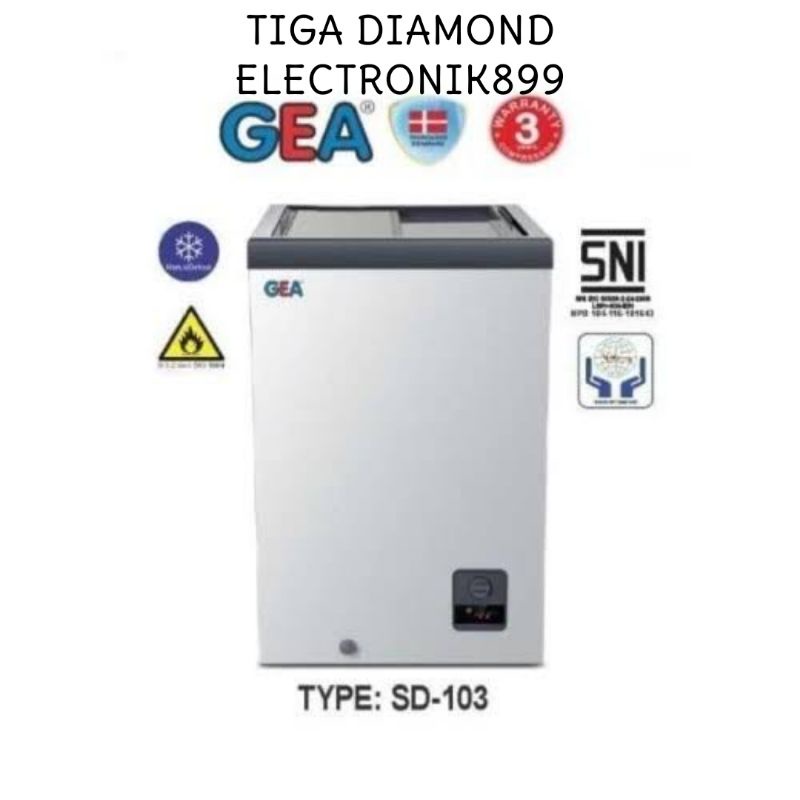 FREZER GEA SD-103 FREEZER BOX 103 LITER SLIDDING KACA