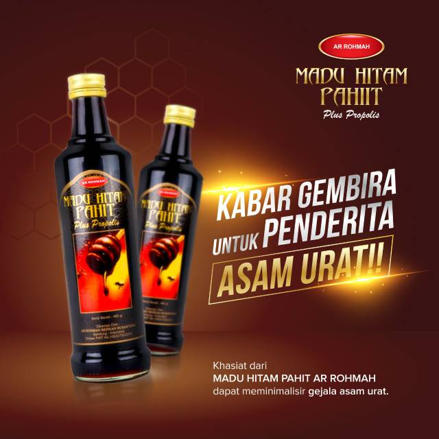 

Madu Hitam Pahit Plus Propolis isi 450Gr