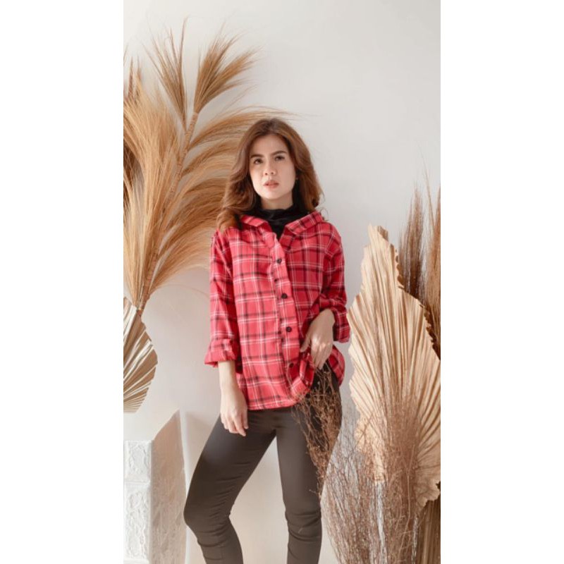 BEFAST - ZEC Kemeja Kotak ASOI / Moxie BSHK Ruffle Flanel Combine Shirt / Pastelicious Shirt