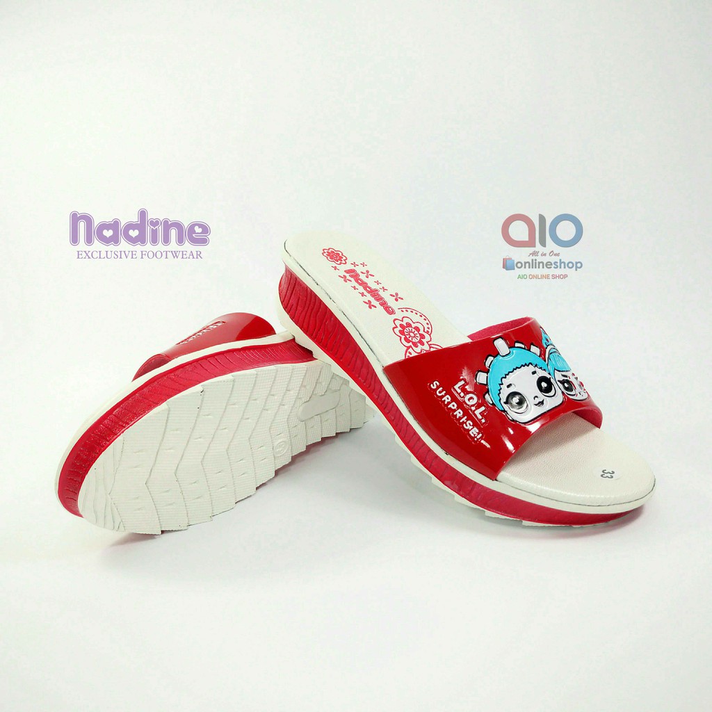 Nadine Sandal Selop Anak Wedges 31 - 35 LOL Hak 3 Cm Perempuan Casual Fashion N04