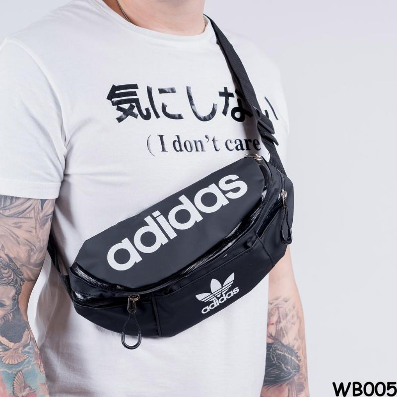TAS SELEMPANG WAISTBAG IMPORT UNISEX ADIDAS BLACK