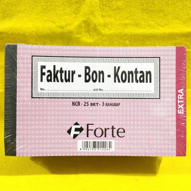 

Bon Faktur kecil FORTE rangkap 3 / Nota Kontan (1 pcs)