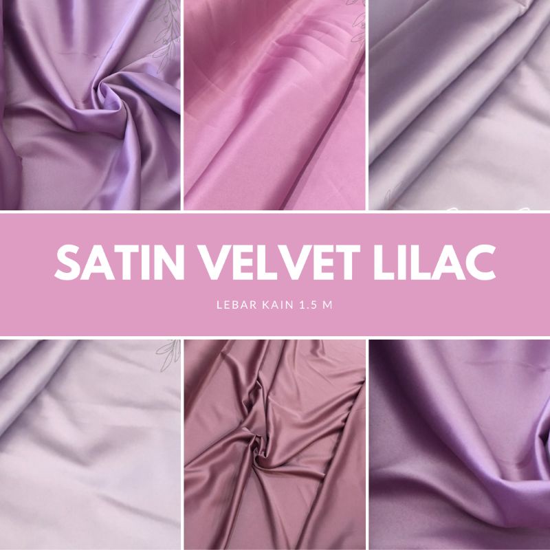 Dasar Kain Satin Velvet Premium Background Backdrop Warna Lilac Lebar 1.5 M