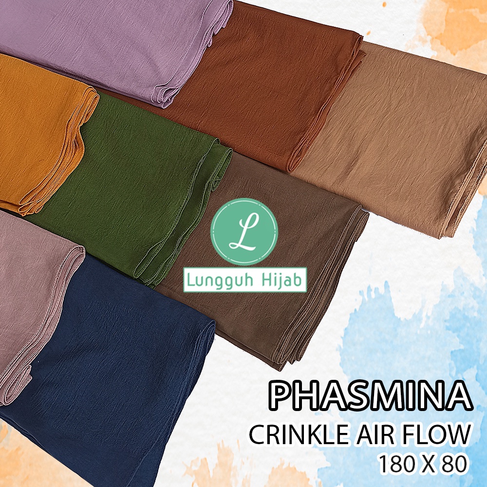 HABISKAN STOK!!PASHMINA/ SYAL  CRINCKLE AIR FLOW UKURAN LEBAR