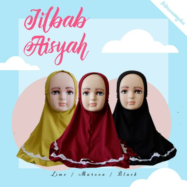 Hijab Aisyah bayi dan anak , Jilbab Anak FREE pouch multifungsi