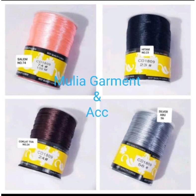 TALI SATIN CINA DIAMETER 2mm HARGA PER ROLL ISI 100 METER