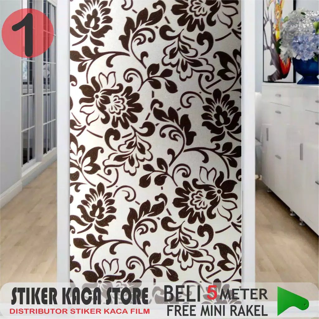STIKER KACA MOTIF BUNGA / STIKER JENDELA