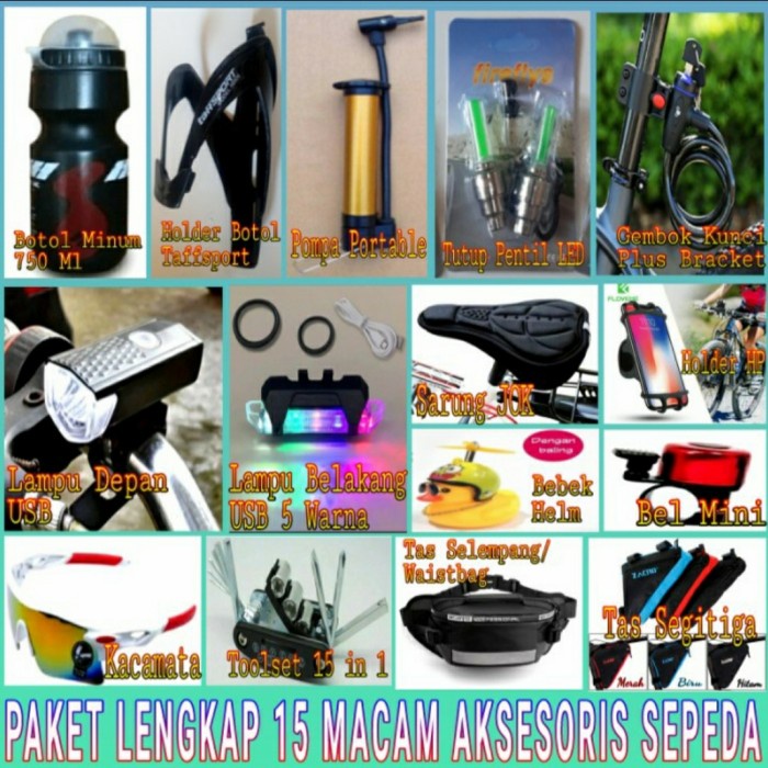 Jual Paket Lengkap 15 Macam Aksesoris Sepeda Termurah Shopee Indonesia
