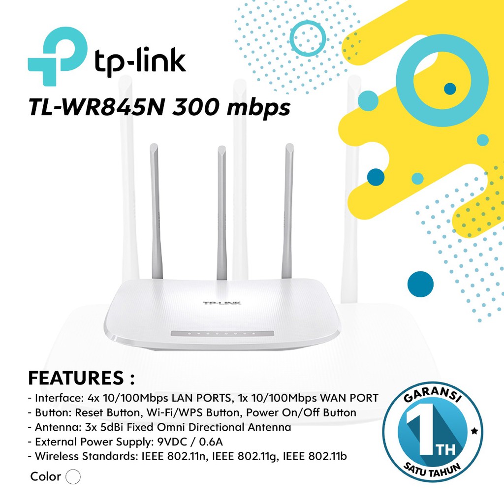 TP-LINK TL-WR845N 300Mbps Wireless N Router Original - Garansi 1 Tahun