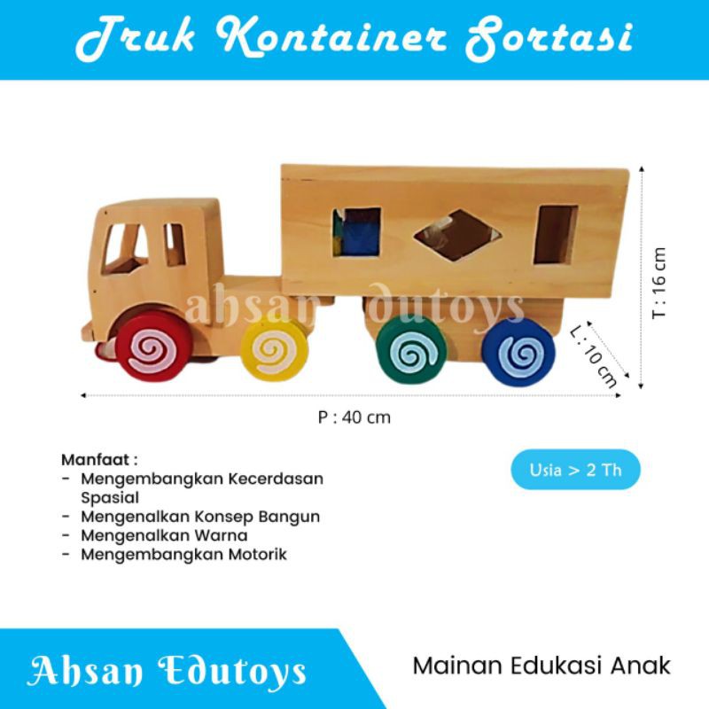 Mainan Edukasi Anak Usia 2 Tahun 3 Tahun 4 Tahun 5 Tahun Mainan Balok Truk Sortasi Berkualitas