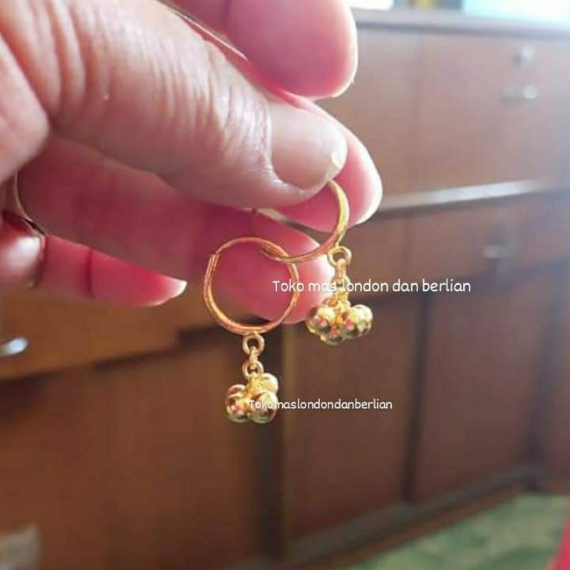 Anting Ring Emas 24 Karat Kadar 99,99%