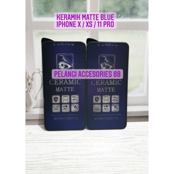 ANTIGORES IPHONE X / XS / 11 PRO MATTE BLUE KERAMIK ANTI RADIASI ANTI