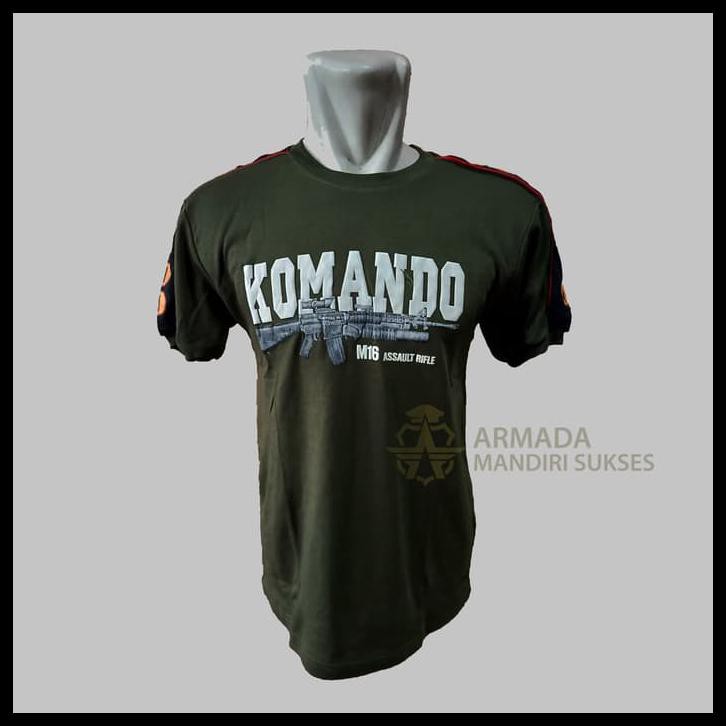 KAOS KOMBINASI KOMANDO HIJAU L BAJU PRIA KOMANDO