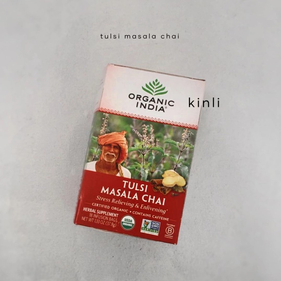organic india tulsi tea masala chai 18 infusion bags 1.33oz