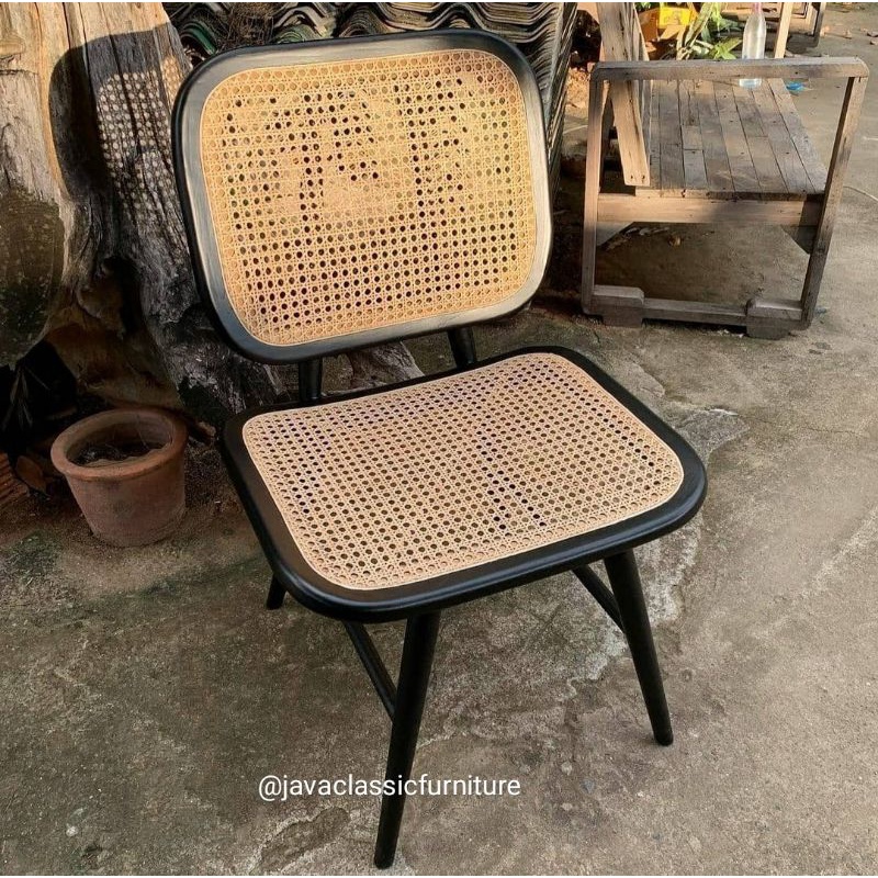 KURSI MAKAN ROTAN VINTAGE/KURSI CAFE ANYAMAN BAHAN KAYU JATI FURNITURE JEPARA-4