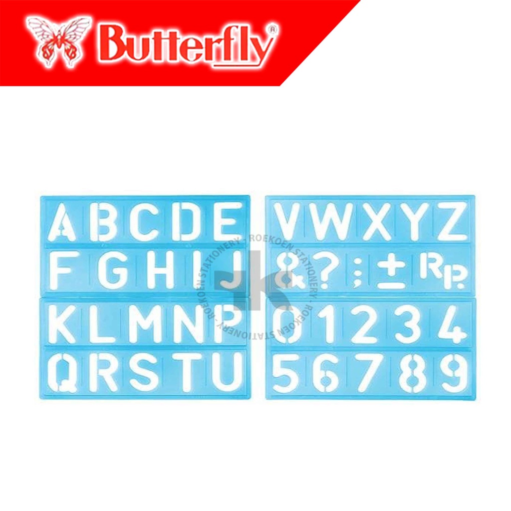 

Butterfly Alphabetical Template Penggaris Sablon HA-430 (22.3 x 12.8cm)
