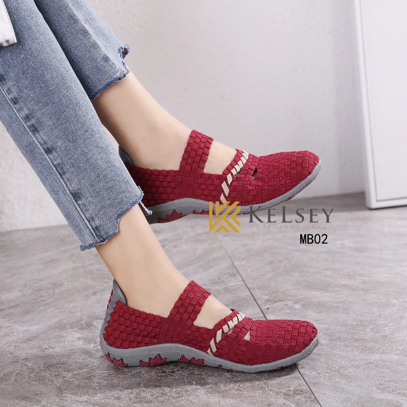 (GRATIS ALAS KAKI) NICOLE SEPATU RAJUT WANITA KELSEY MB02 RAJUT SEPATU IMPORT