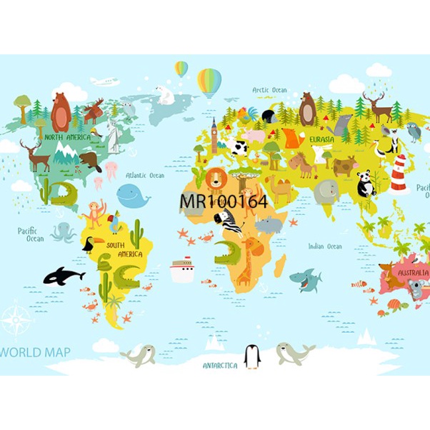 PHOTOWALL MURAL 3D WALLPAPER MURAL MOTIF PETA DUNIA TROPICAL