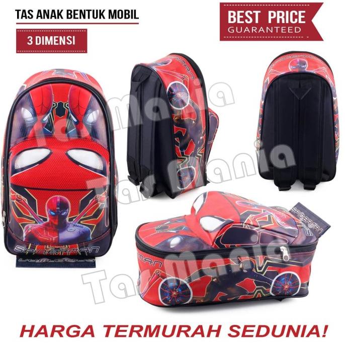 ~~~] Tas Ransel Anak Laki Laki Karakter - SPIDERMAN - Bentuk Mobil
