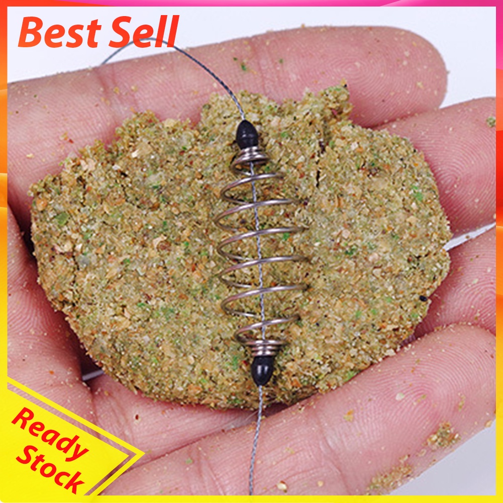 5pcs Double Hook Fishing Line Carbon Steel Barbed Carp Hooks Bait Feeder