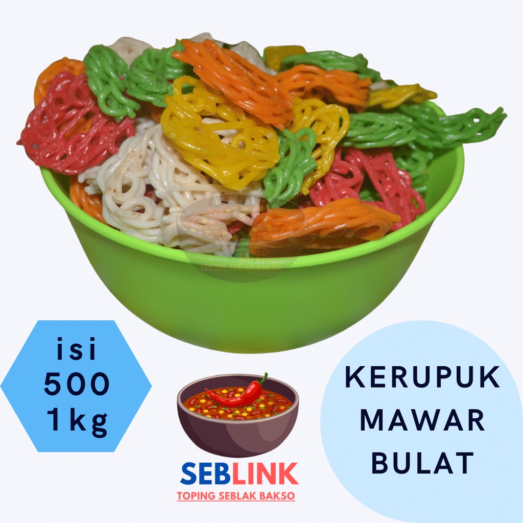 Jual Krupuk Seblak Mentah Mawar Bulat Besar Pedo | Shopee Indonesia