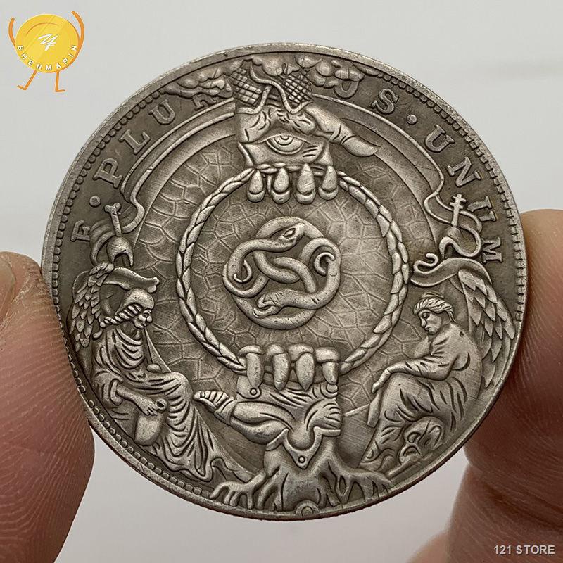 Palm Jimat Tangan Fatima Kuningan Perak Kuno Koin Peringatan Perawan Maria Langit Mata Jimat Koin Pe