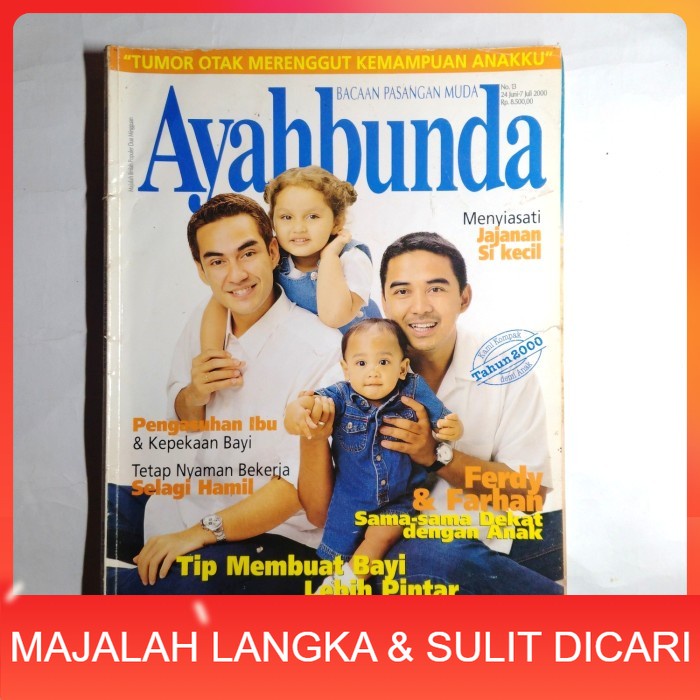 Majalah AYAHBUNDA No.13 Jul 2000 Cover FERDY HASAN & FARHAN Langka