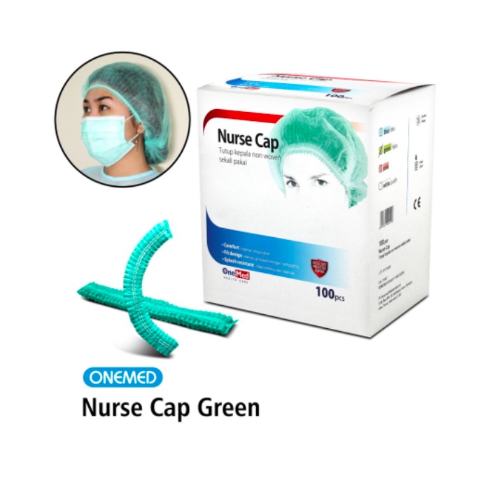 Nurse Cap Topi Perawat Penutup Kepala Non Woven OneMed box 100pcs