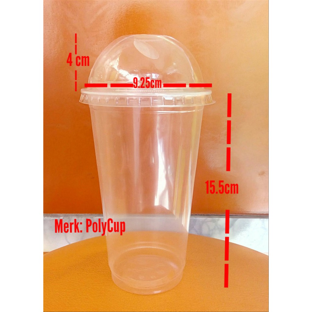 Promo gelas plastik PP polycup 22 oz dengan dome lid Terlaris