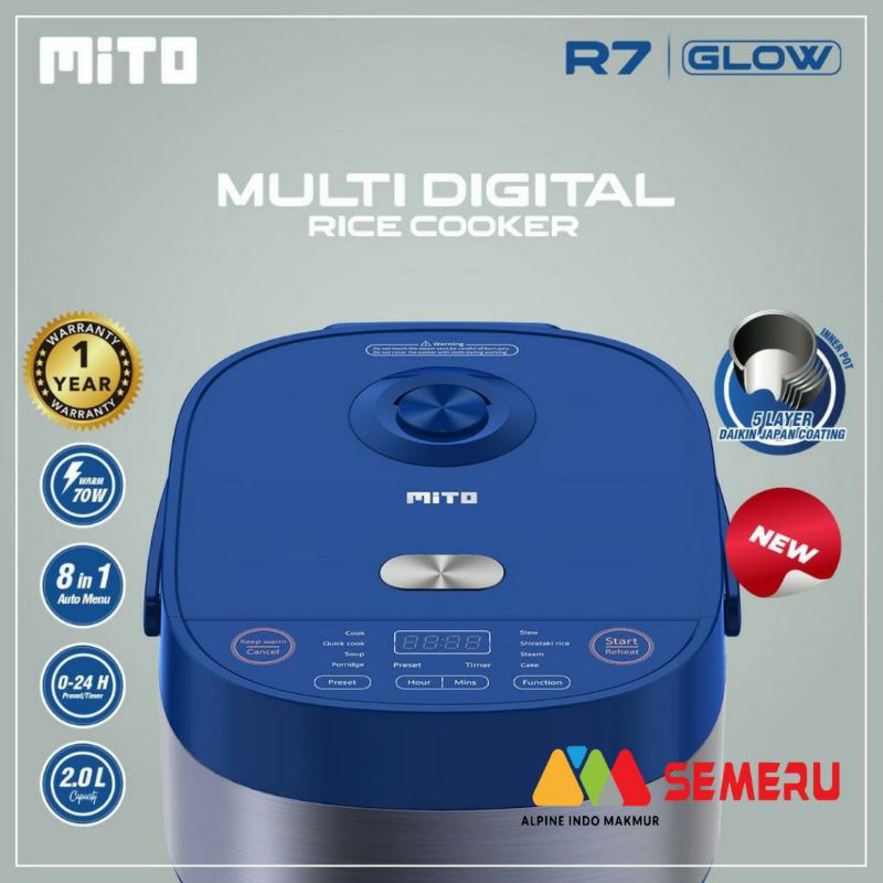 MITO Multi Digital Rice Cooker 8 in 1 R-7 GLOW