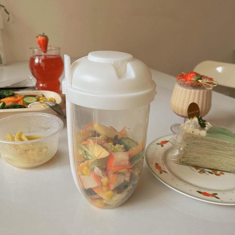 Solighter Salad Container Bottle Lunch With Sauce Cup Lunch Bento Kotak Wadah Makanan