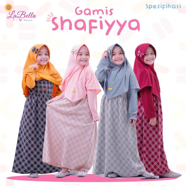 Labella Baju Gamis Muslim Anak Perempuan Balita Bahan Inner Kaos Baby Terry Model Overal Outer Bahan