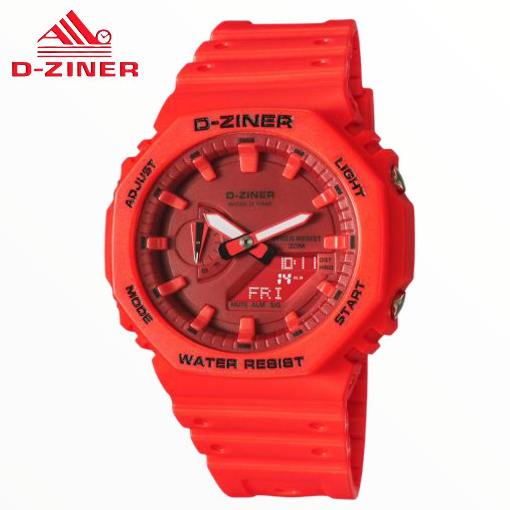 JAMINAN ORIGINAL✅ JAM TANGAN PRIA SPORT DZINER 8287 8299 DUALTIME STRAP KARET WATER RESISTANCE TAHAN AIR