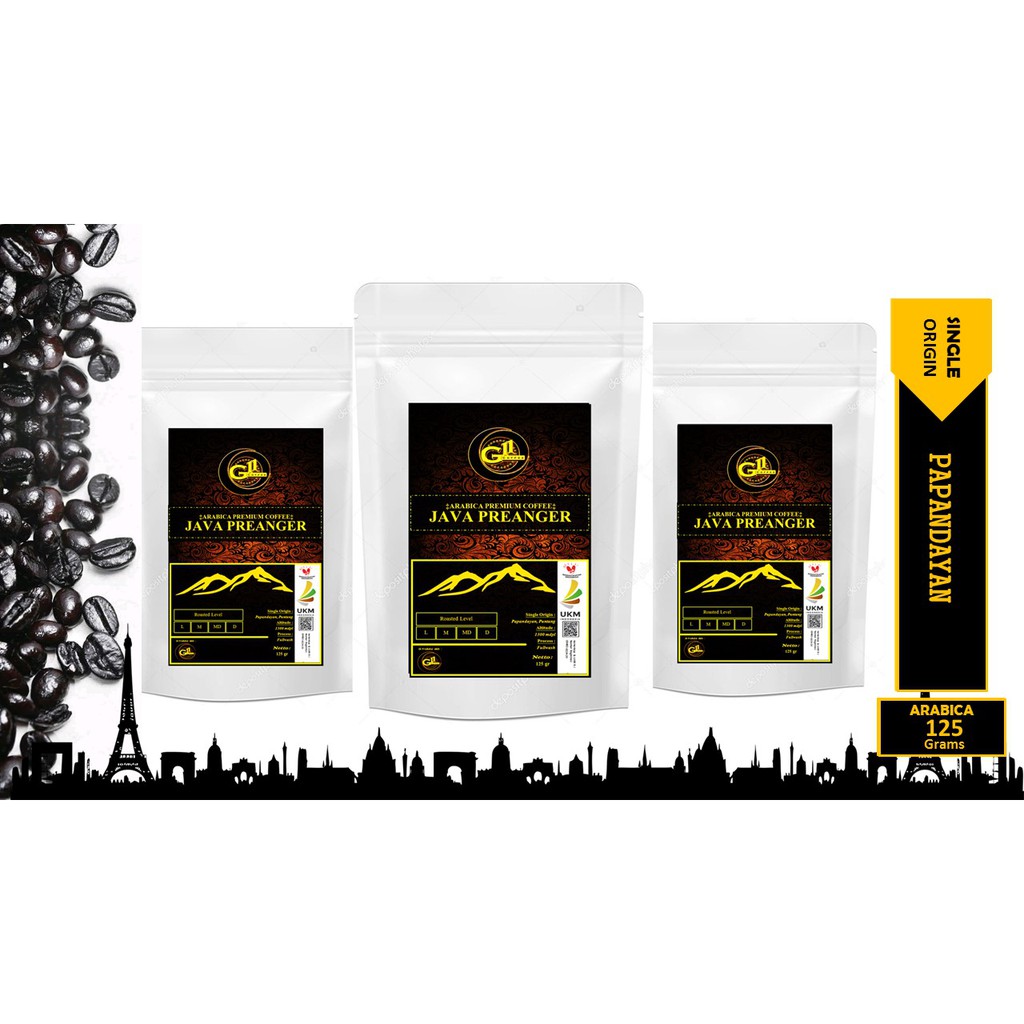 

G11 Papandayan Kopi Arabika Premium Java Preanger Arabica Coffee 125 gram