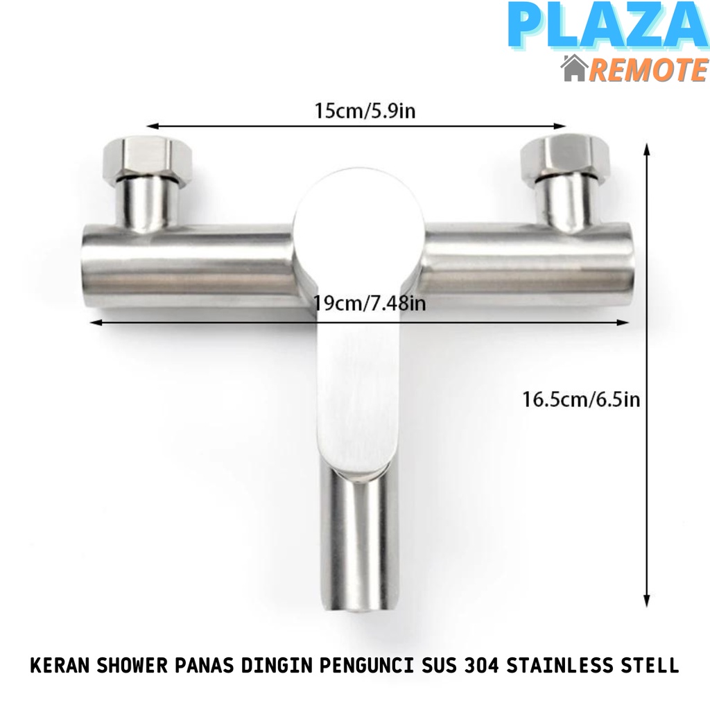 KRAN SHOWER AIR PANAS DINGIN PENGUNCI CHROME SUS304 STAINLESS STELL