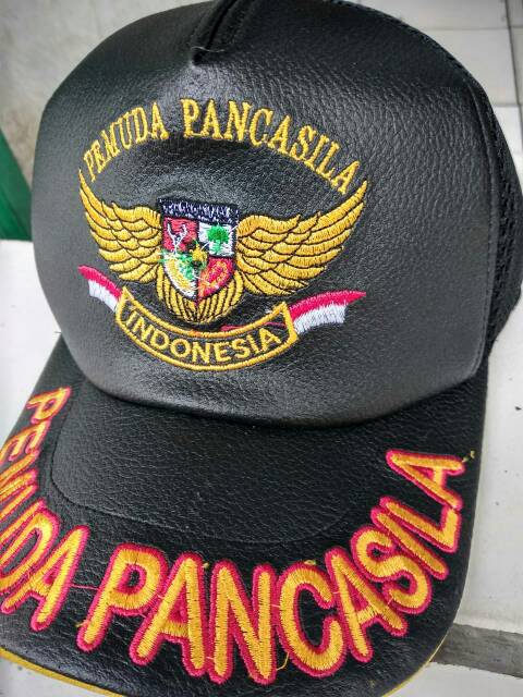 TOPI PEMUDA PANCASILA KULIT FULL BORDIR