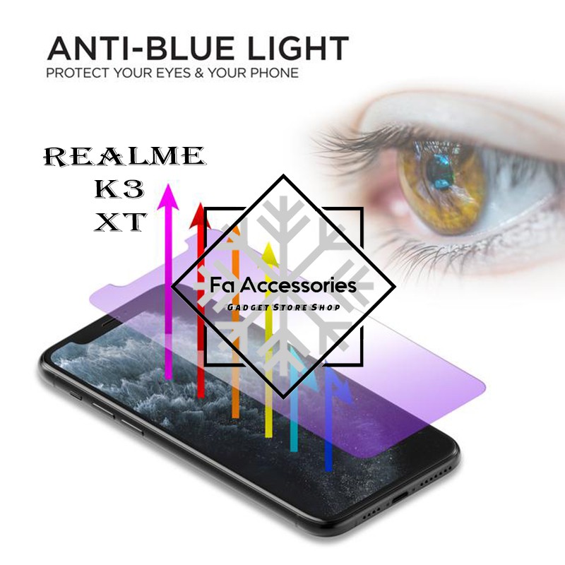 Fa Tempered glass blue Realme K3 XT antiradiasi blue light screen protector