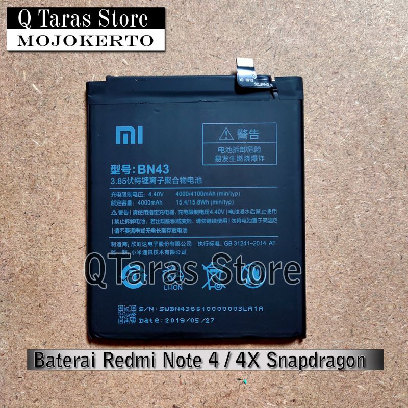 Baterai Xiaomi Redmi Note 4 / 4X Original