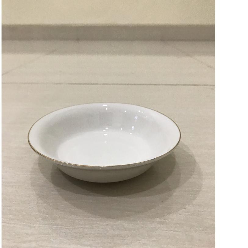 ➮ MANGKOK PUDING PIRING PUDING KECIL KERAMIK LIST EMAS LIS EMAS ATLAS ( DAPET 6 PCS)  kemasan baru -