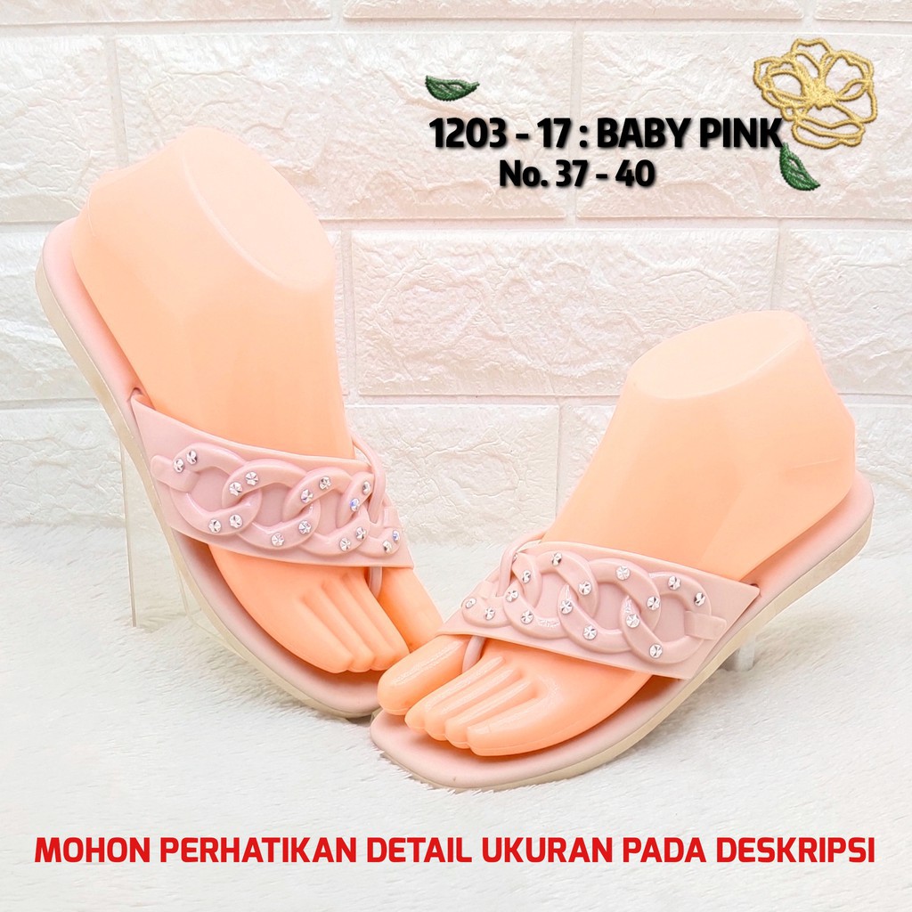 ✨ COD ✔️ Balance 1203 1 Sendal Jepit Sisi Kecil &amp; Lebar Sandal Wanita Original Jelly Lentur Elegant