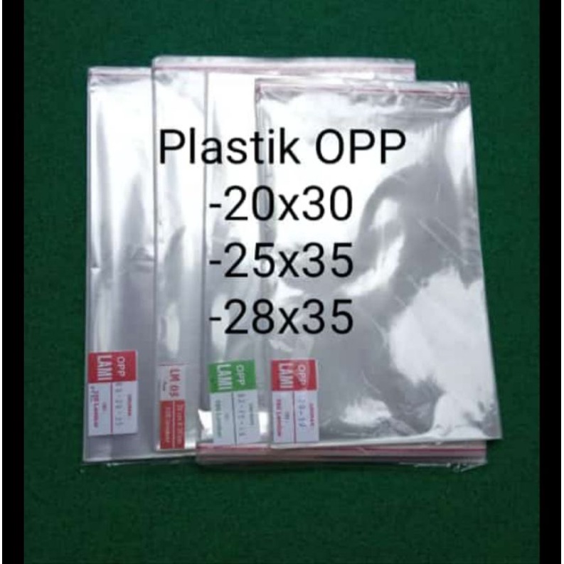 Plastik Opp Murah Tebal 03 Ukuran 20x30, 25x35, 28x35 Isi 100 Kemasan Baju Plastik Seal Lem Packing 