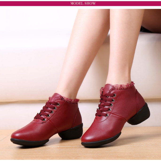 Sepatu Dansa Latin/ Line Dance Semi Boots Renda sepatu bot wanita sepatu line dance wanita uk 36~41 Sepatu dance wanita